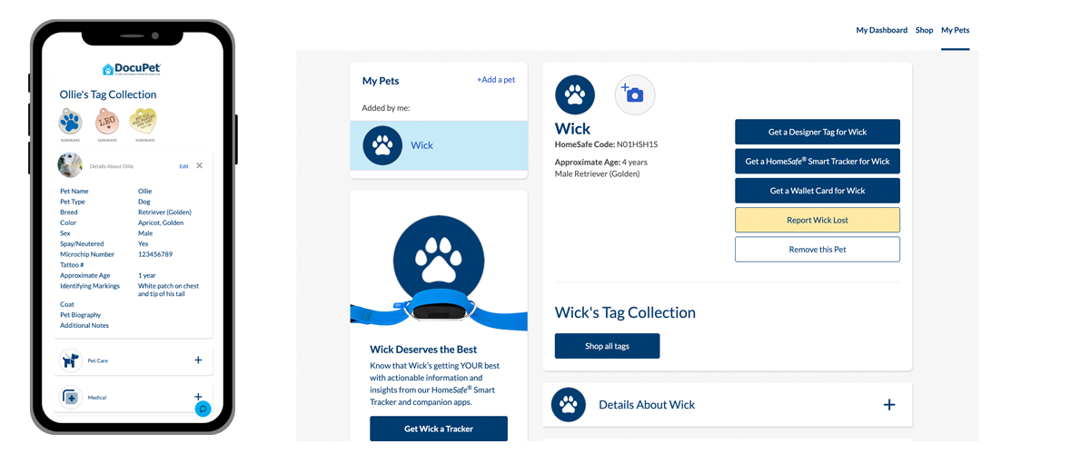 My DocuPet Pet Dashboard
